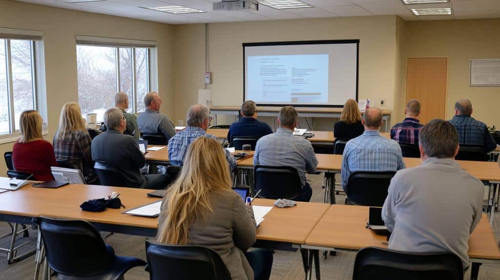 Staff member learning cybersecurity best practices during a training session.