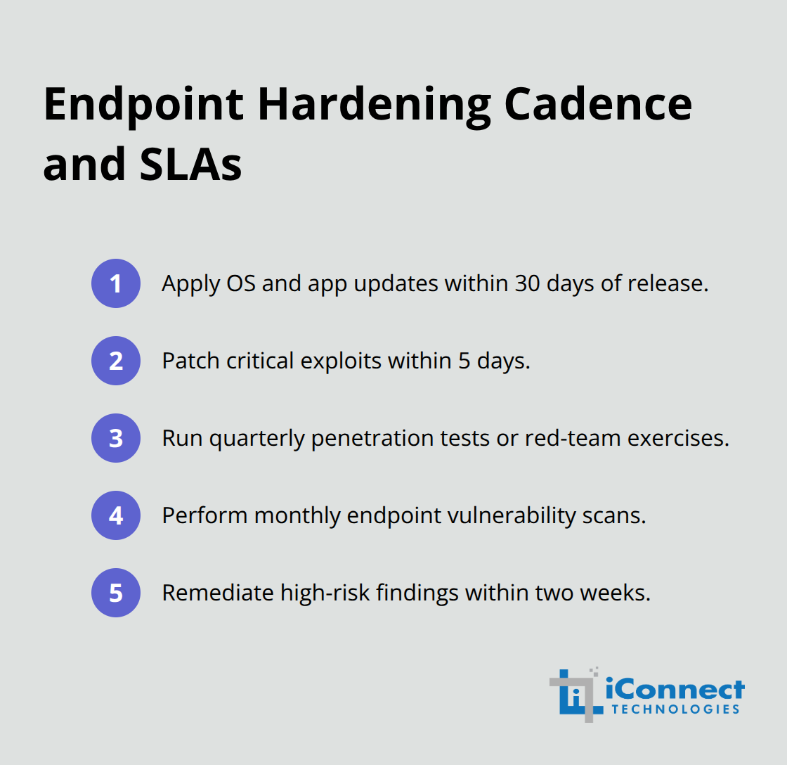 Testing and patching timelines for small businesses - Endpoint security best practices